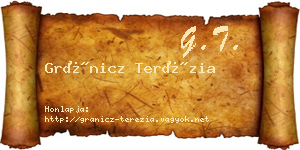 Gránicz Terézia névjegykártya