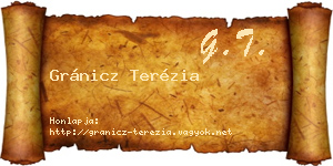 Gránicz Terézia névjegykártya